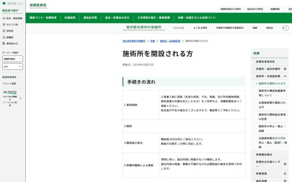 開業したら、10日以内に管轄の保健所へ施術所開設届を提出します。
